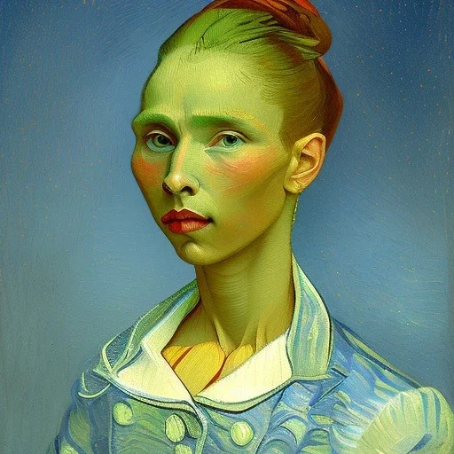 Portrait of a beautiful woman Vincent van Gogh style