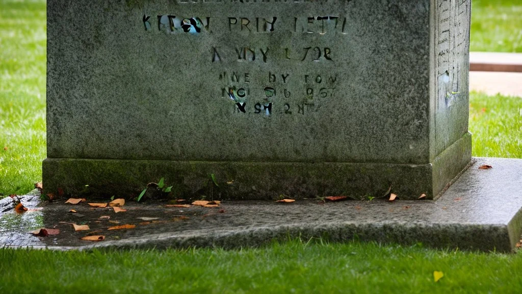 person spitting on a grave stone