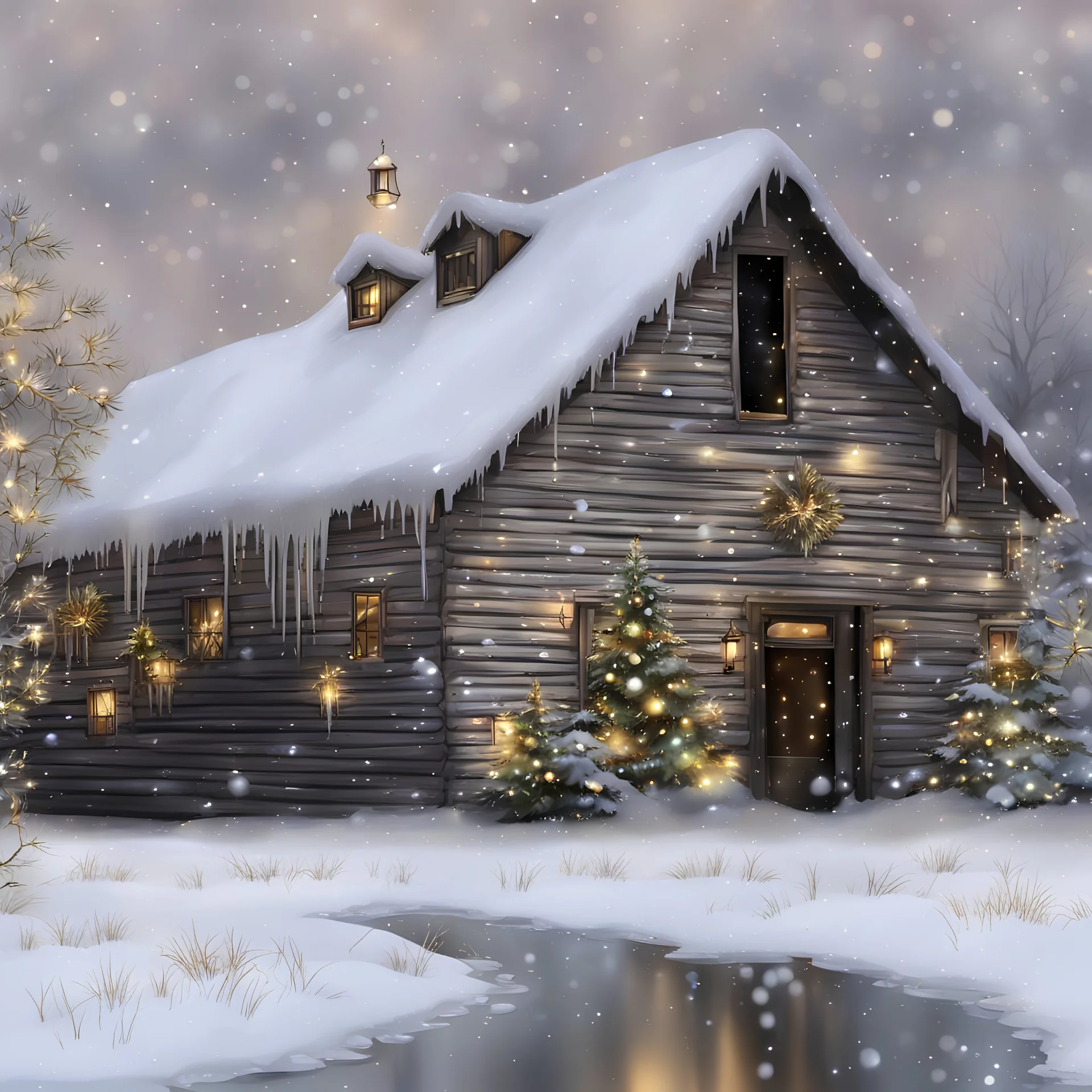 golden lights and Christmas decorations, masterpiece, photorealistic, ultradetailed