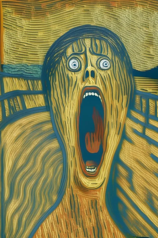 The Scream in Gustav Klimt style