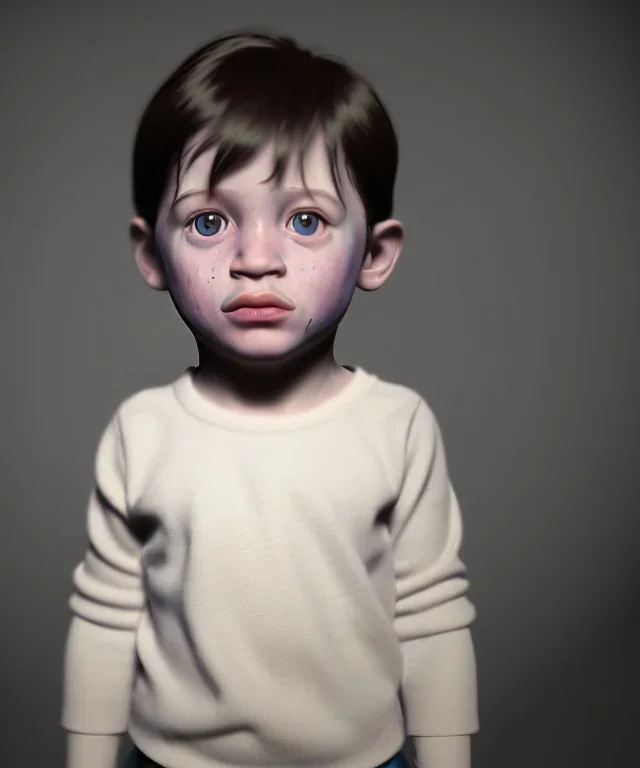 Pablo picasso toddler, full body, dramatic lighting, hyper realistic