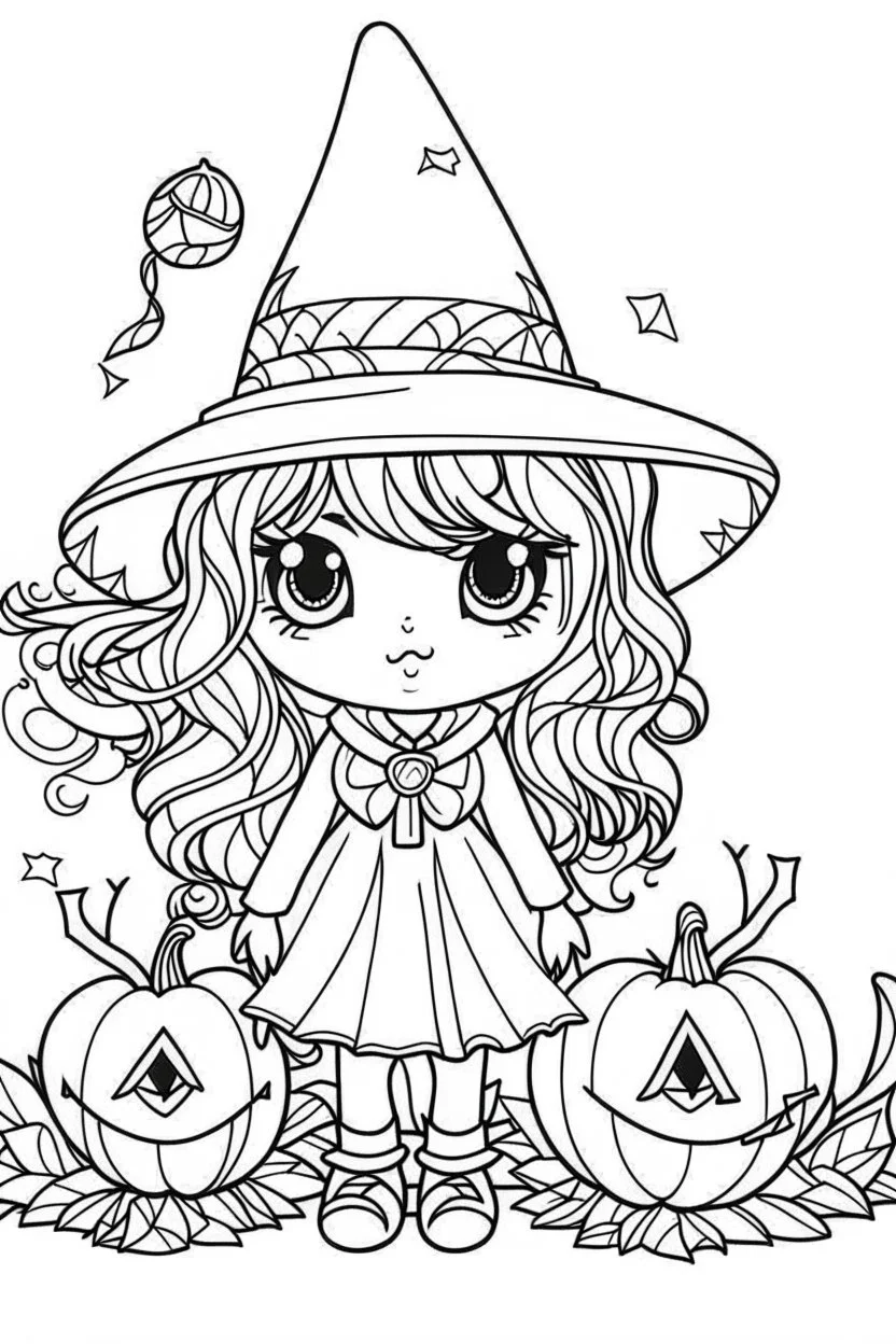 outline art for cute Farm animals coloring pages with witch, white background, Sketch style, full body, only use outline, Mandala style, clean line art, white background, no shadows and clear and well outlined