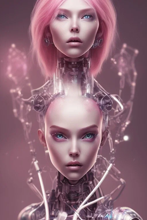 cyborg, pink hair, seven , perfekt eye, real, dream