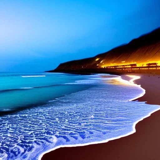 beach at night waves crashing in the background