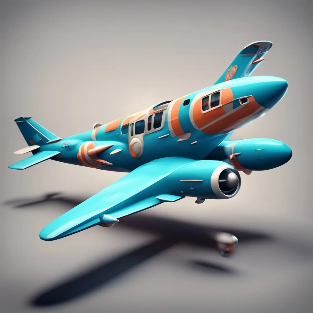 plane stylized 3d