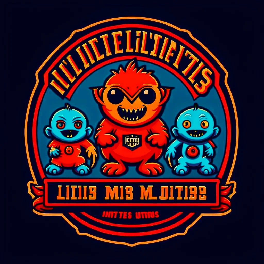 "little monsters" junior league sports team logo