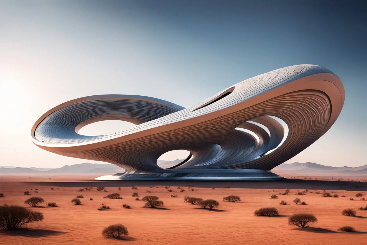 a gigantic starship shaped like a Mobius strip