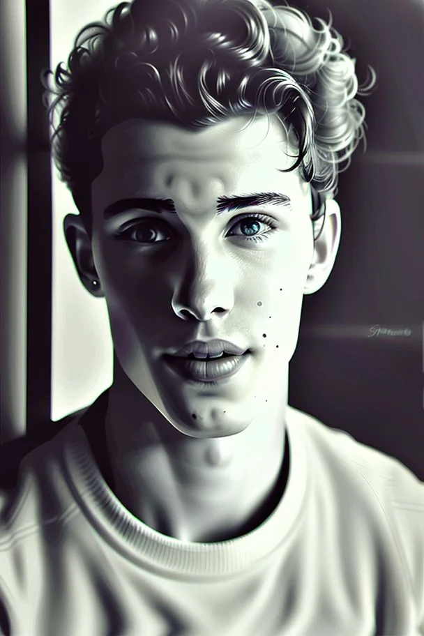 portrait of a 1950's Shawn Mendes