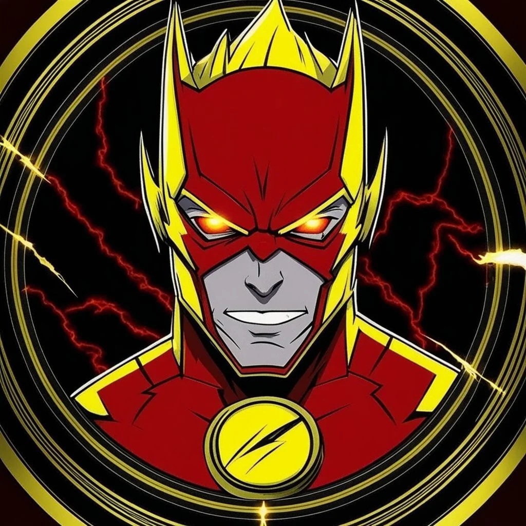 reverse flash animated inside a medalion but dont cut off the edges of the medalion