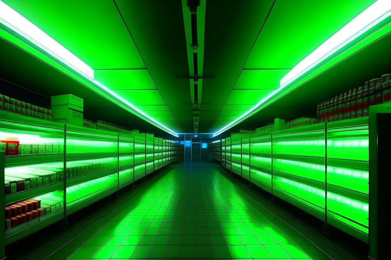 Aisle of a supermarket in Spain, realism, fluorescent light, realism, 16K