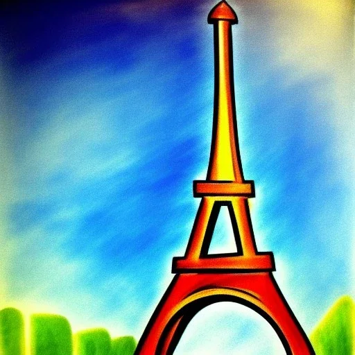 portrait of Eiffel tower picasso style