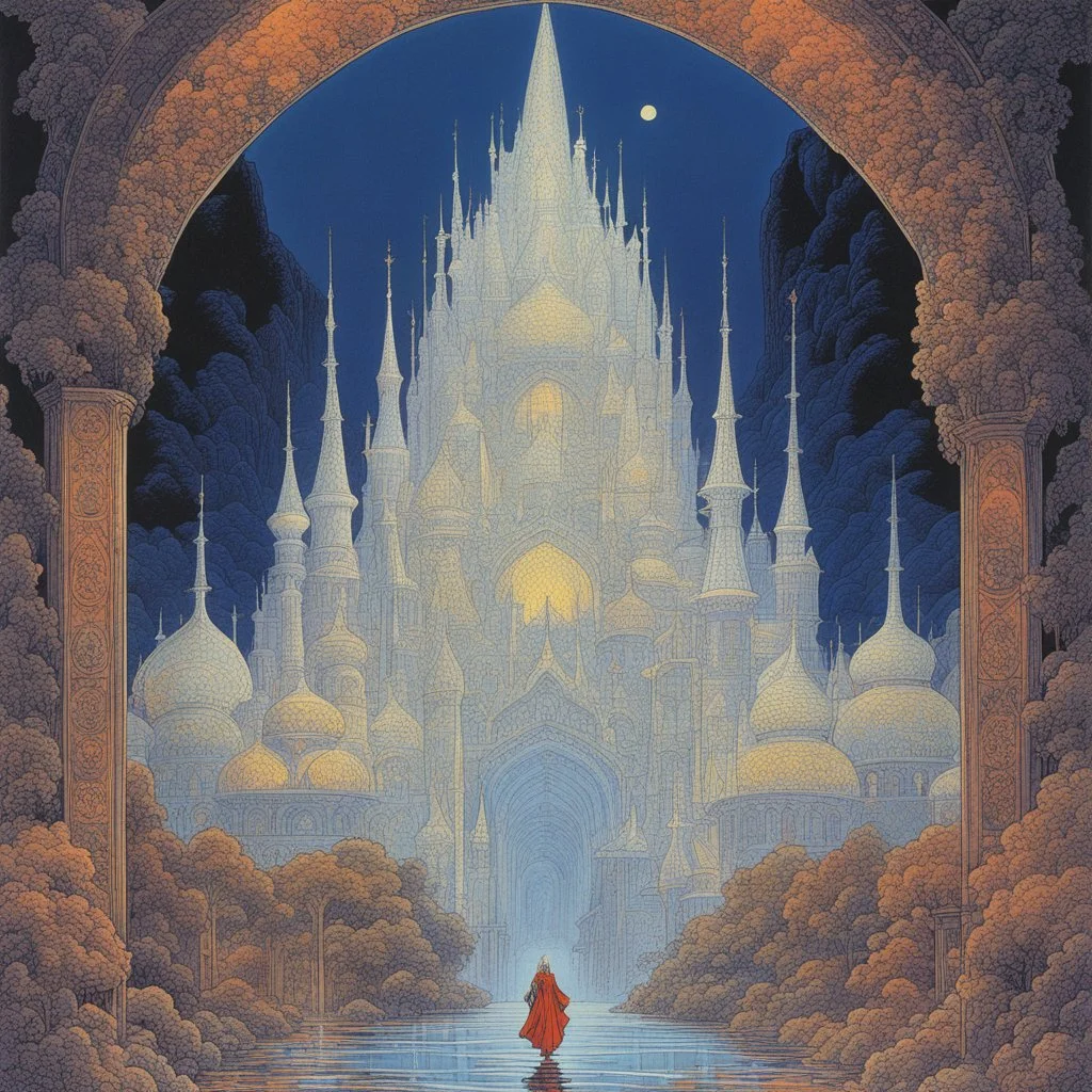 [fractal art by Moebius: cover of dungeon and dragons module B3] palace of the silver princess, by Tom Moldvay and Jean Wells (1981) introduction module for characters levels 1-3