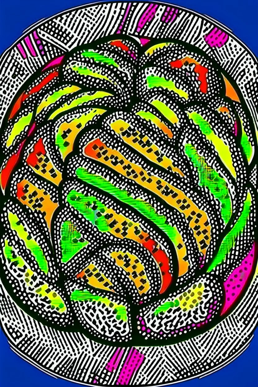 Vintage pop art style, Round Challah Bread