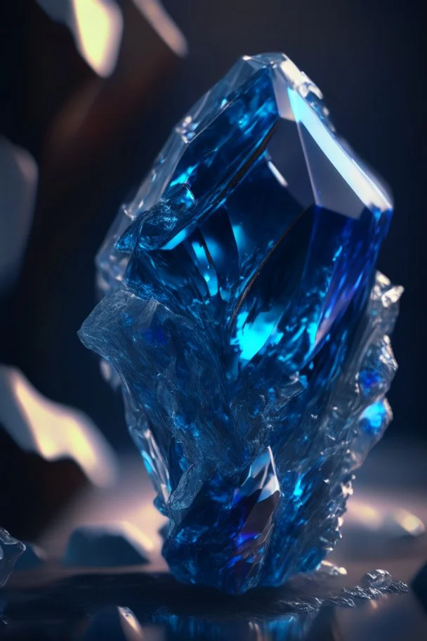 transparent gemstone Methuselah , in blue fire chrome casino, high detail, 8k, cinematic, depth of field, art