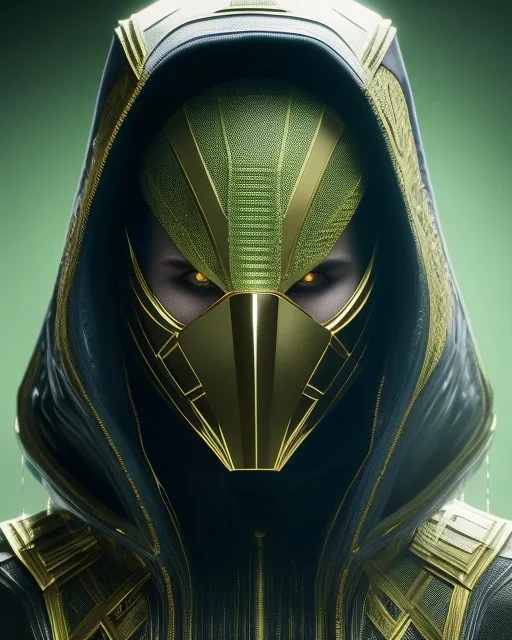 reptilian , mask cover whole face and hood , mortal kombat 11, highly detailed, hyper-detailed, beautifully color-coded, insane details, intricate details, beautifully color graded, Cinematic, Color Grading, Editorial Photography, Depth of Field, DOF, Tilt Blur, White Balance, 32k, Super-Resolution, Megapixel, ProPhoto RGB, VR, Half rear Lighting, Backlight, non photorealistic rendering