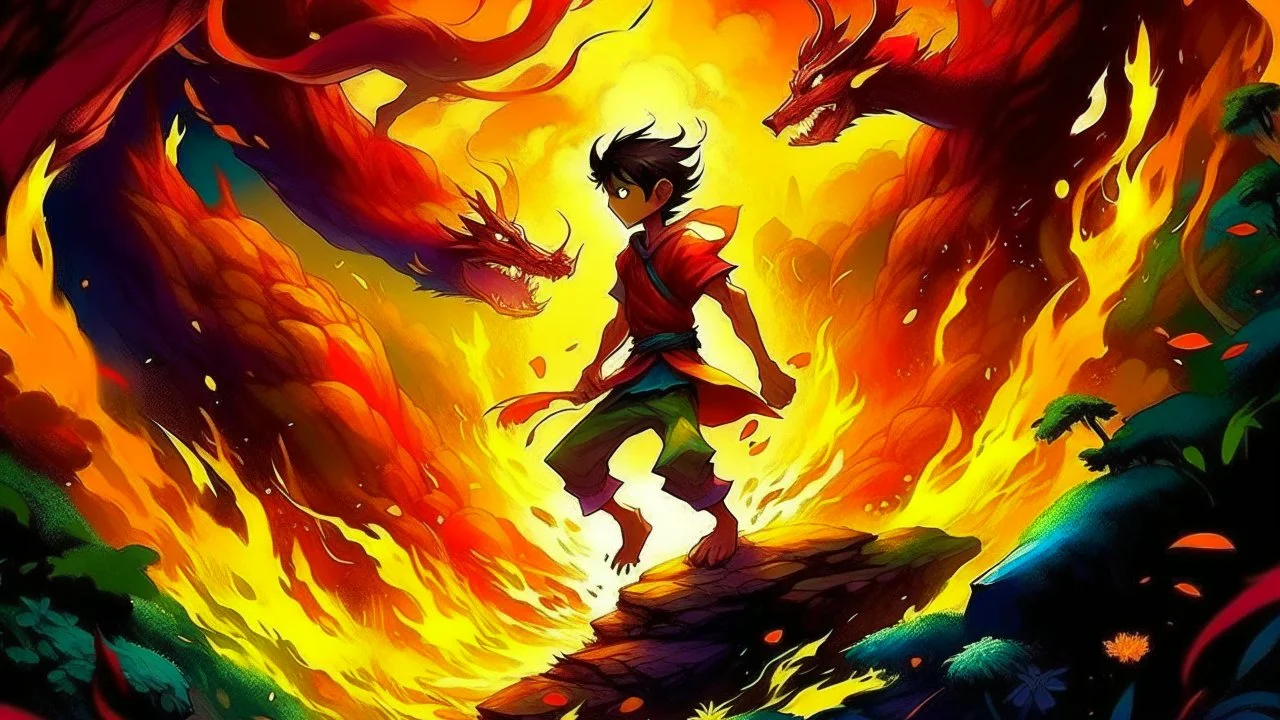 In the vibrant and hot summer, the story builds toward its exciting climax. The hero advances with rapid steps towards his final confrontation with the witch, and the atmosphere becomes charged with tension and challenge. The air carries hints of magic and exciting anticipation. The heat rises and the colors ignite around the hero, as he appears like a character from a legend, displaying determination and courage. The sky is clear and the stars are twinkling on the night before the decisive bat