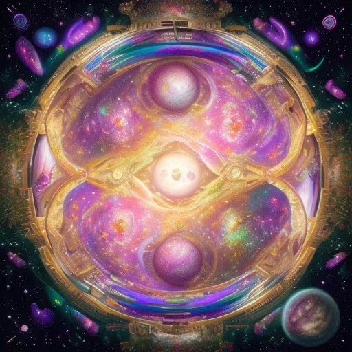 3d cosmos, galaxy Milky Way, jewel, precious stones, shiny, beautiful rich and destroyed planet, detailed yin and yang symbol, shiny, intricate, gorgeous, ultrafine detail, hyperrealism, trending on artstation, sharp focus, intricate details, highly detailed, by greg rutkowski, glowing, glitter, complementary colours