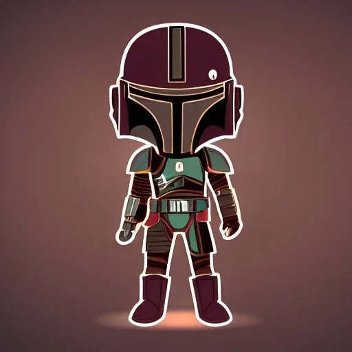 super cute chibi mandalorian, cinematic lighting, intricate