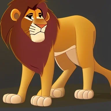 Lion King OC animated male lion cream light fur