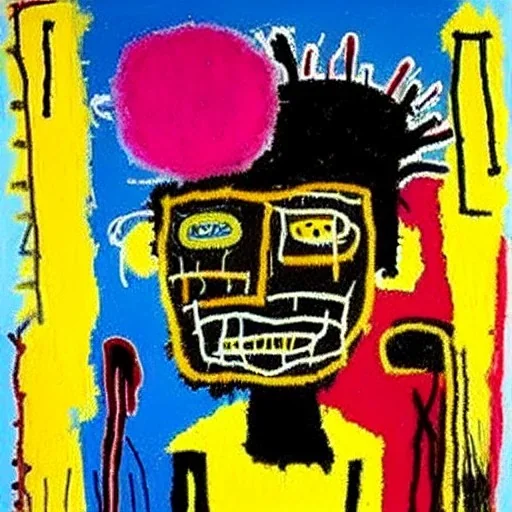 Flowers and goats Jean-Michel Basquiat crossed with rothko