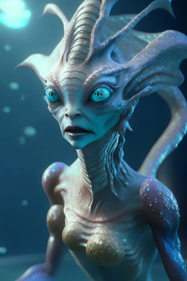 mammalian Mermaid alien,8k,unreal engine, very detailed, cinema 4D, perfect angle