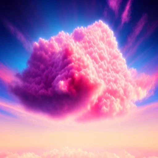  beautiful pink and blue cloud , soft, gold city on cloud