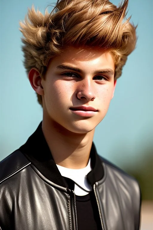 Extremely rich teen guy portrait 2070s