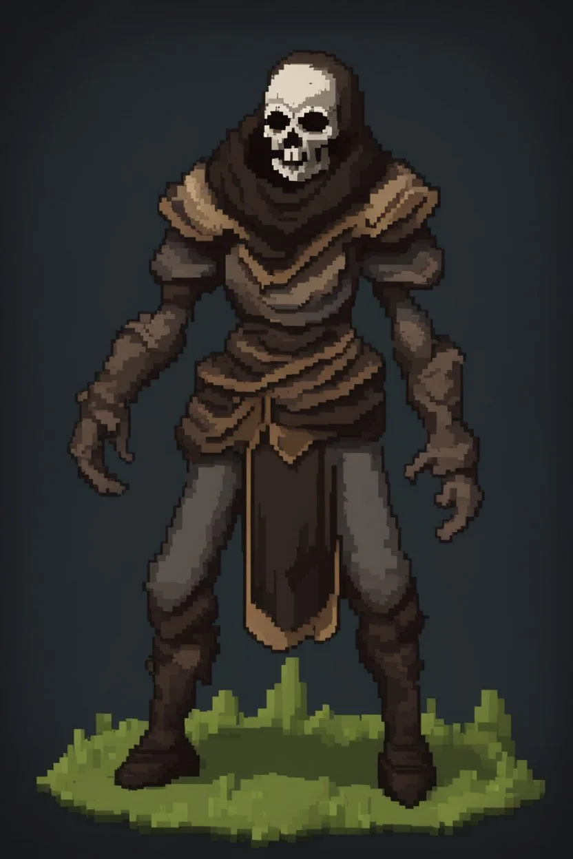 pixel undead soul sprite for pixel game in the medieval style side view idle animation. --ar 9:16