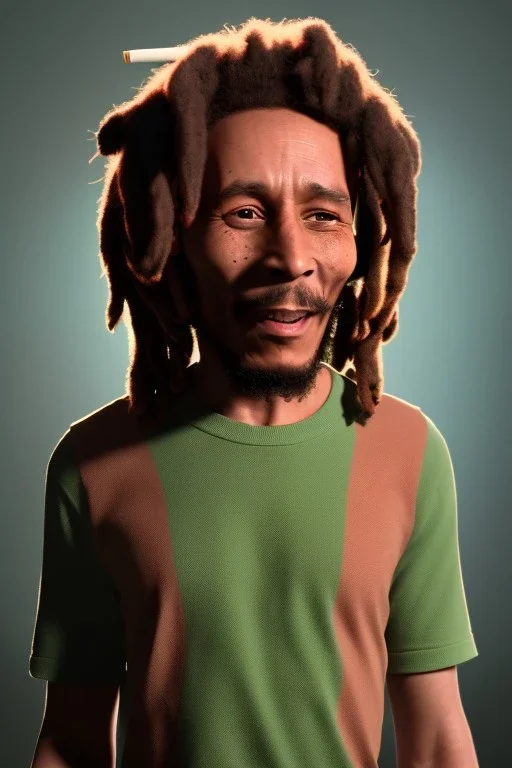 Bob Marley singing and smoking joint