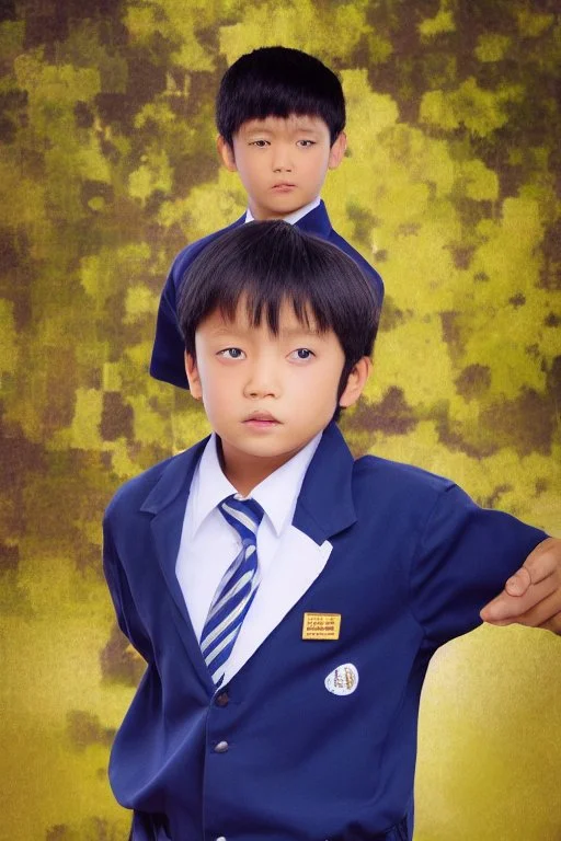 6 year old asian schoolboy in his school uniform portrait, epic colour treatment, cinematic colour treatment, meticulously intricate perfectly symmetrical extremely detailed, pixiv daily ranking, pixiv, extreme depth of field, artstation, spectacular details, volumetric lighting, masterpiece, cinematic, Hollywood production, 8k resolution, high definition, max octane render, vivid colors, max resolution, unreal engine , max perfectionism, realistic composition, professional photography, max focu