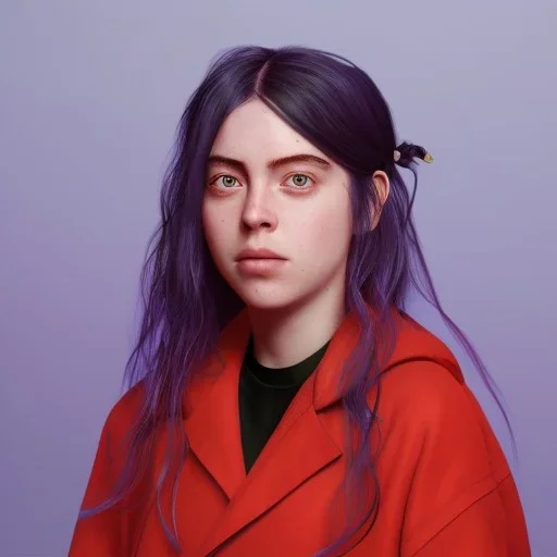 ying in the bathroom, photorealistic illustration, Billie Eilish