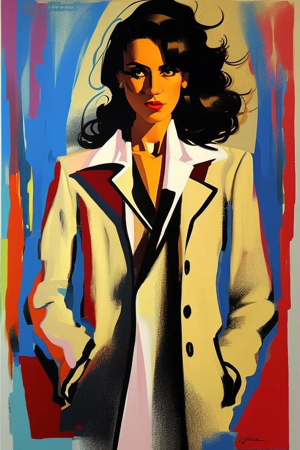 Abstract art in the style of jack vettriano