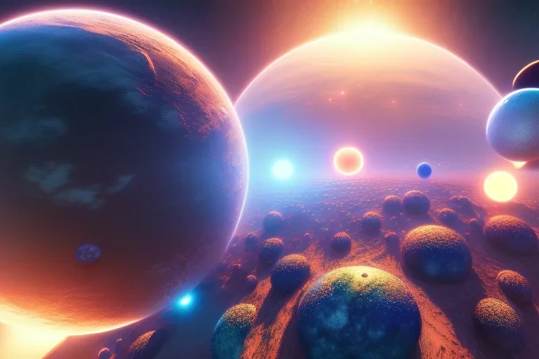 planets crashing, Impressionism, dull colors, octane blender, photorealism, insane detail, 8k