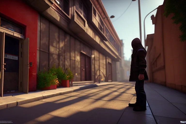 outside homeless shelter, california, los angeles, day time , unity, scriptable render pipeline , atmospheric lighting.