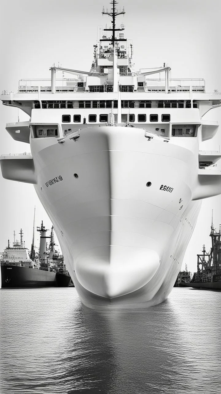 A drawing of a container ship that looks like a big beluga whale. View from side. With eyes. Digital art. Docker
