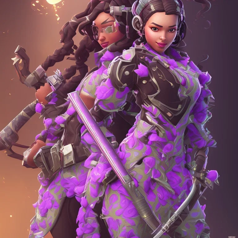 skin fortnite flora Cherry is a sexy black girl with black curly hair gray eyes with kimono with a katana