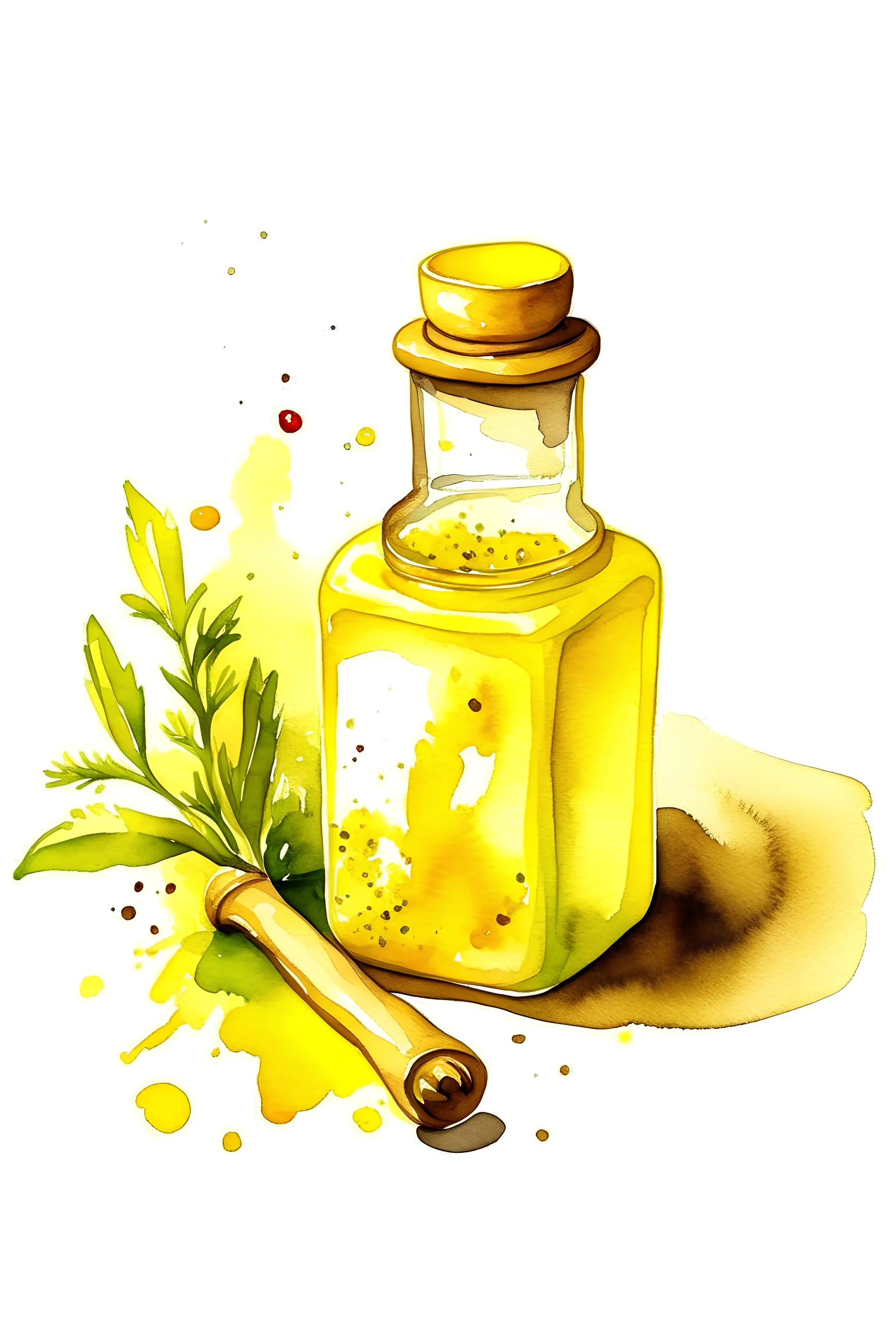 Mustard . watercolor drawing.