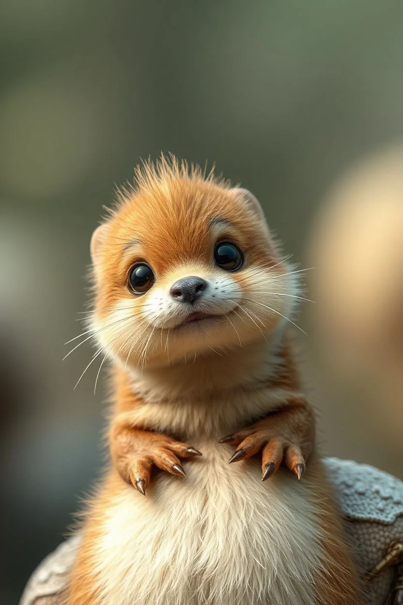 dinosaur weasel with cute fur