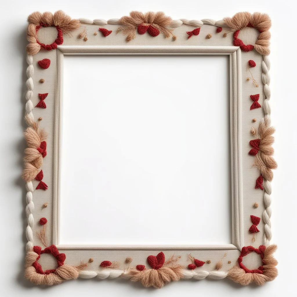 Embroidery frame on white background for removal