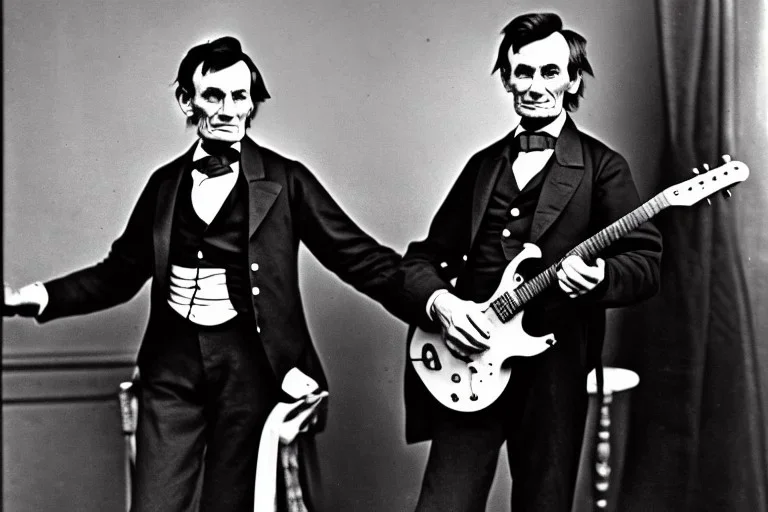 Abraham lincoln playing lead guitar for the kinks