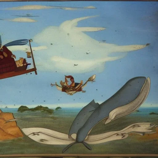 Flying whale medieval