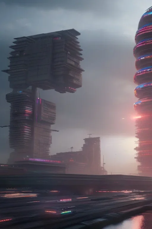 futuristic ghana, cyberpunk, 8k quality