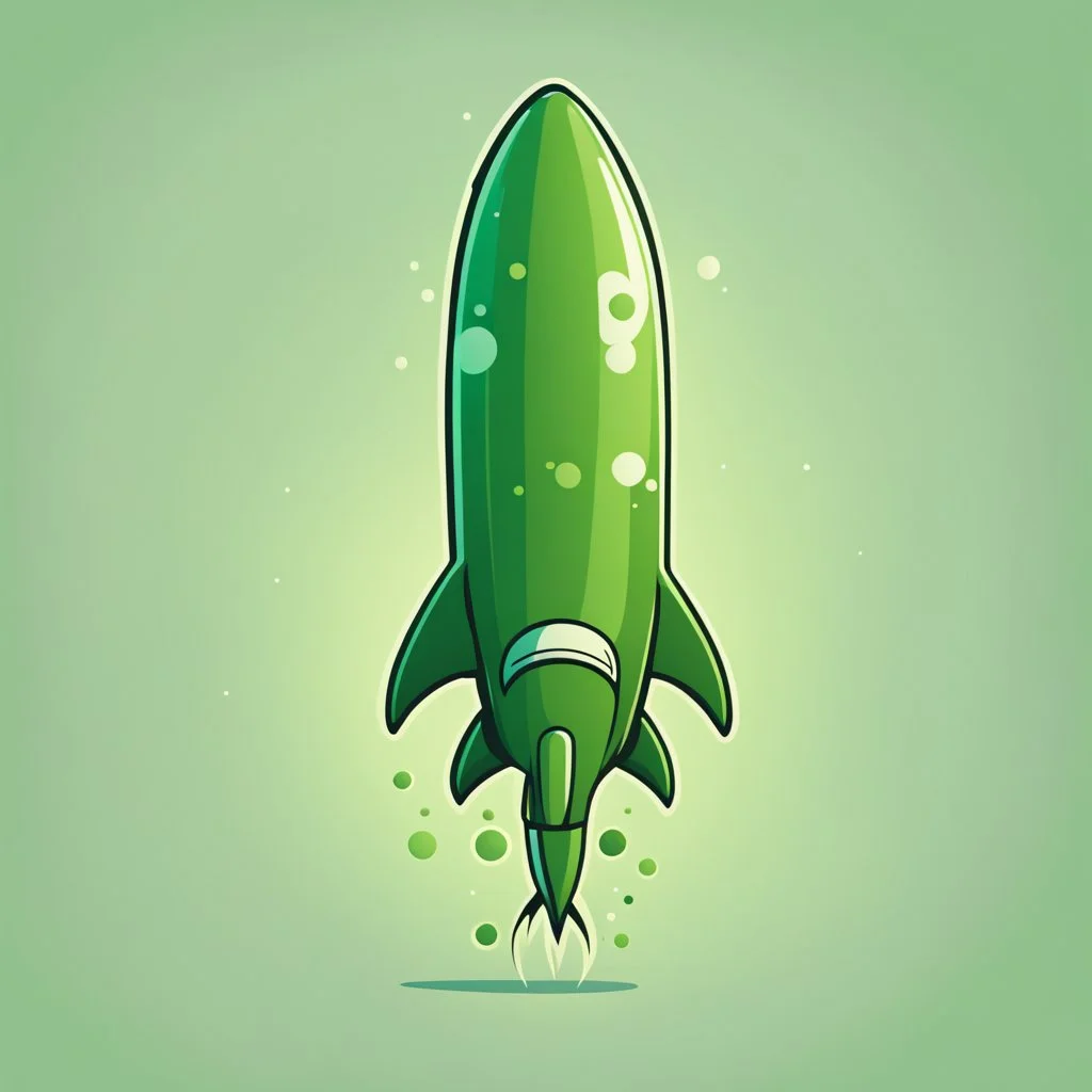 green rocket cartoon stylized