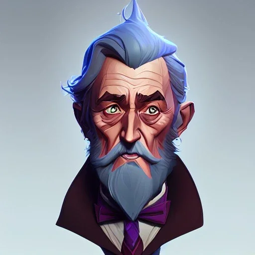 Portrait of a 90 year old warlock like Albus Dumbledore, Gandalf, Merlin, Sherlock Holmes and Mary Poppins