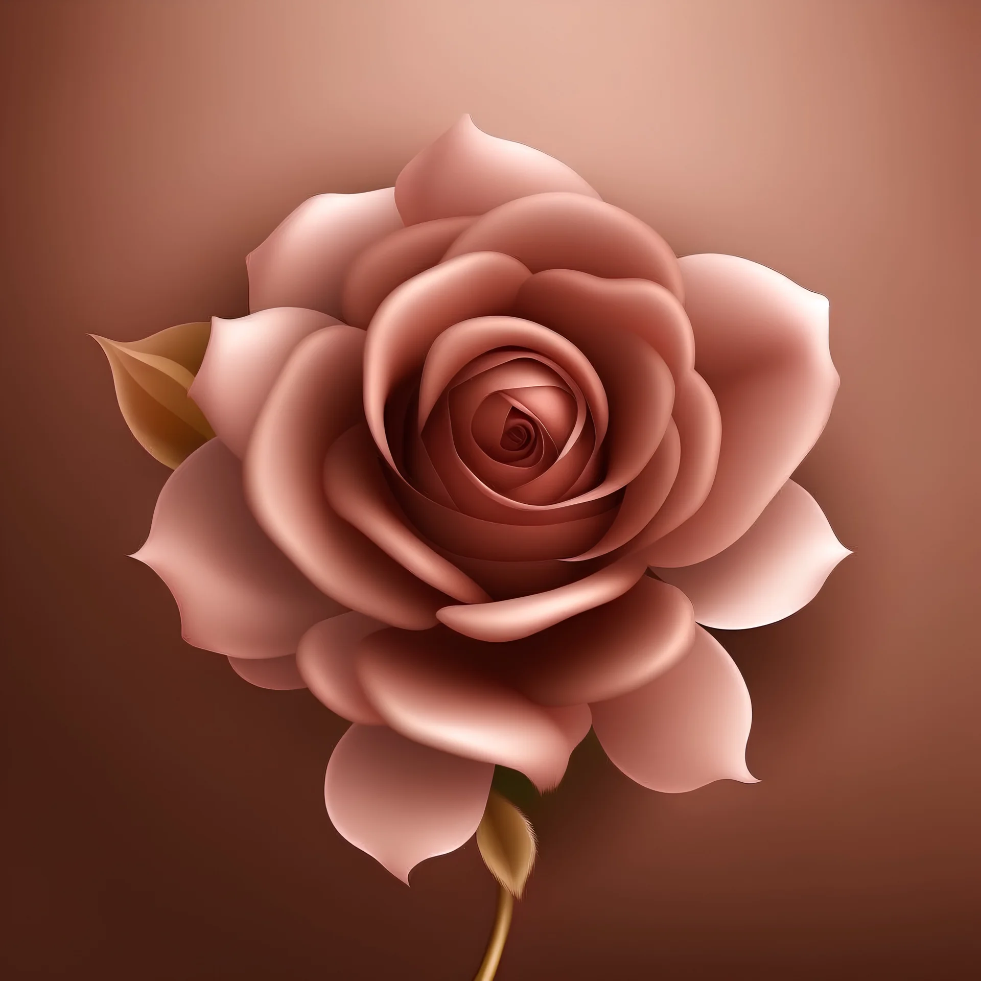 Create small pink rose and brown background
