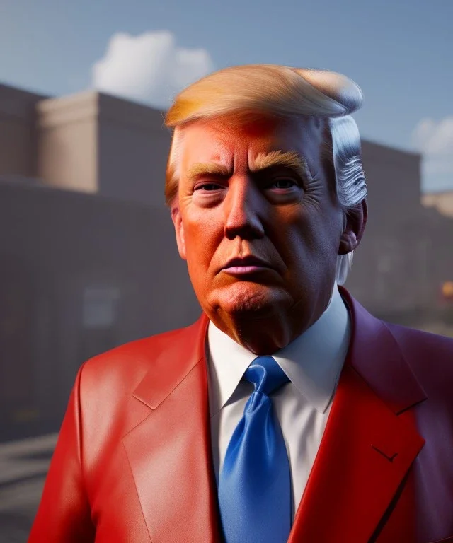 Donald trump, wrestling, red breeches, suspenders, retro style, 80s, hot ambient, photo studio, vibrant color, gradient, highly detailed, art stations, concept art, smooth, unreal engine 5, god rays, ray tracing, RTX, lumen lighting, ultra detail, volumetric lighting, 3d, finely drawn, high definition, high resolution.