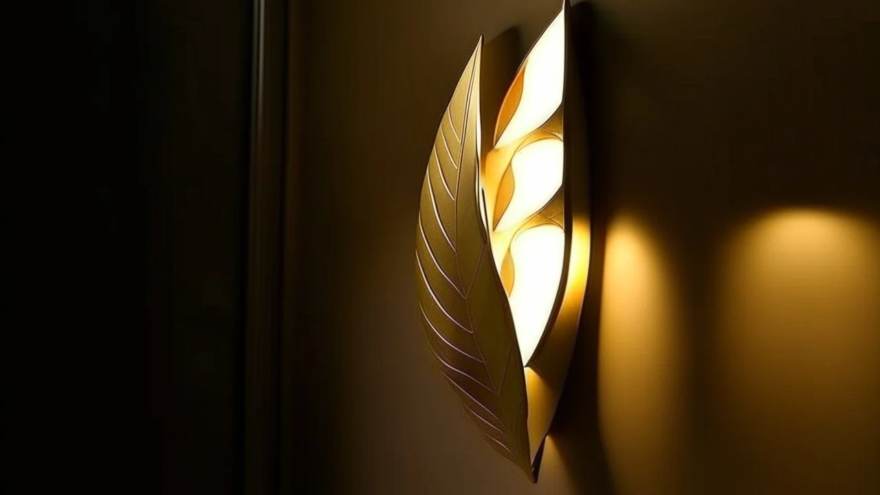 Wall lamp, inspired by leaf, abstract form, modern design syle
