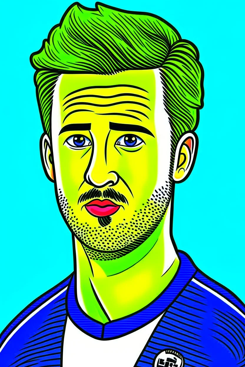 Harry Kane English football player cartoon 2d