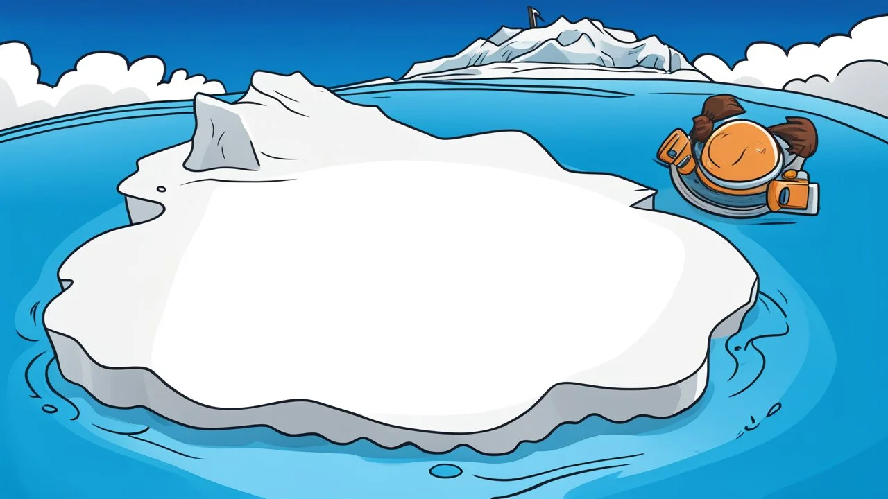 cartoon illustration: flat iceberg