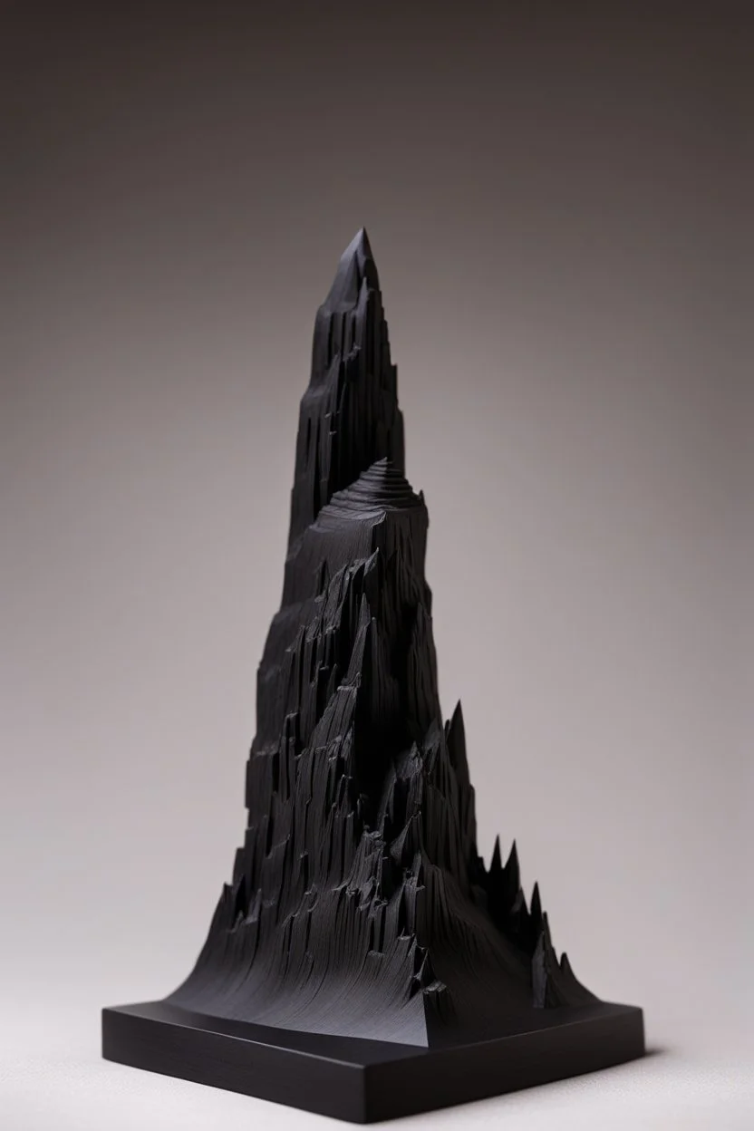 an ominous small statuette made of ebony in the form of a mountain